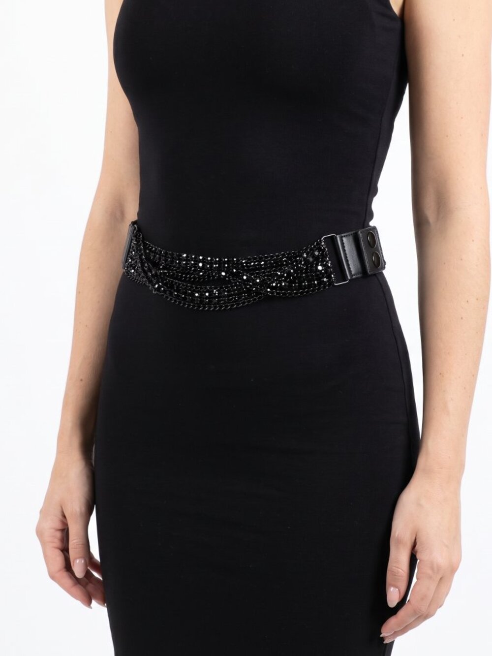 *Multi-Strand Beaded & Chain Elastic Waist Belt